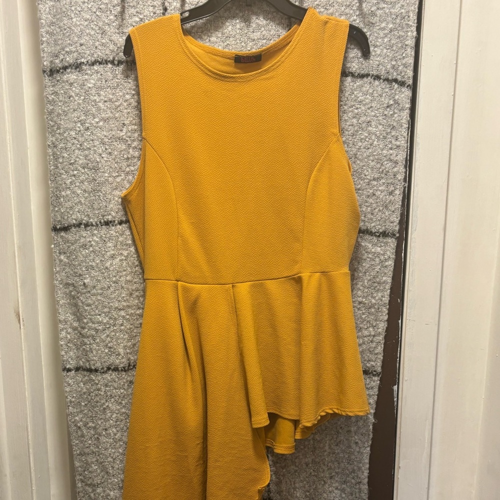 One Size fits all gold dress blush shirt with flare sides